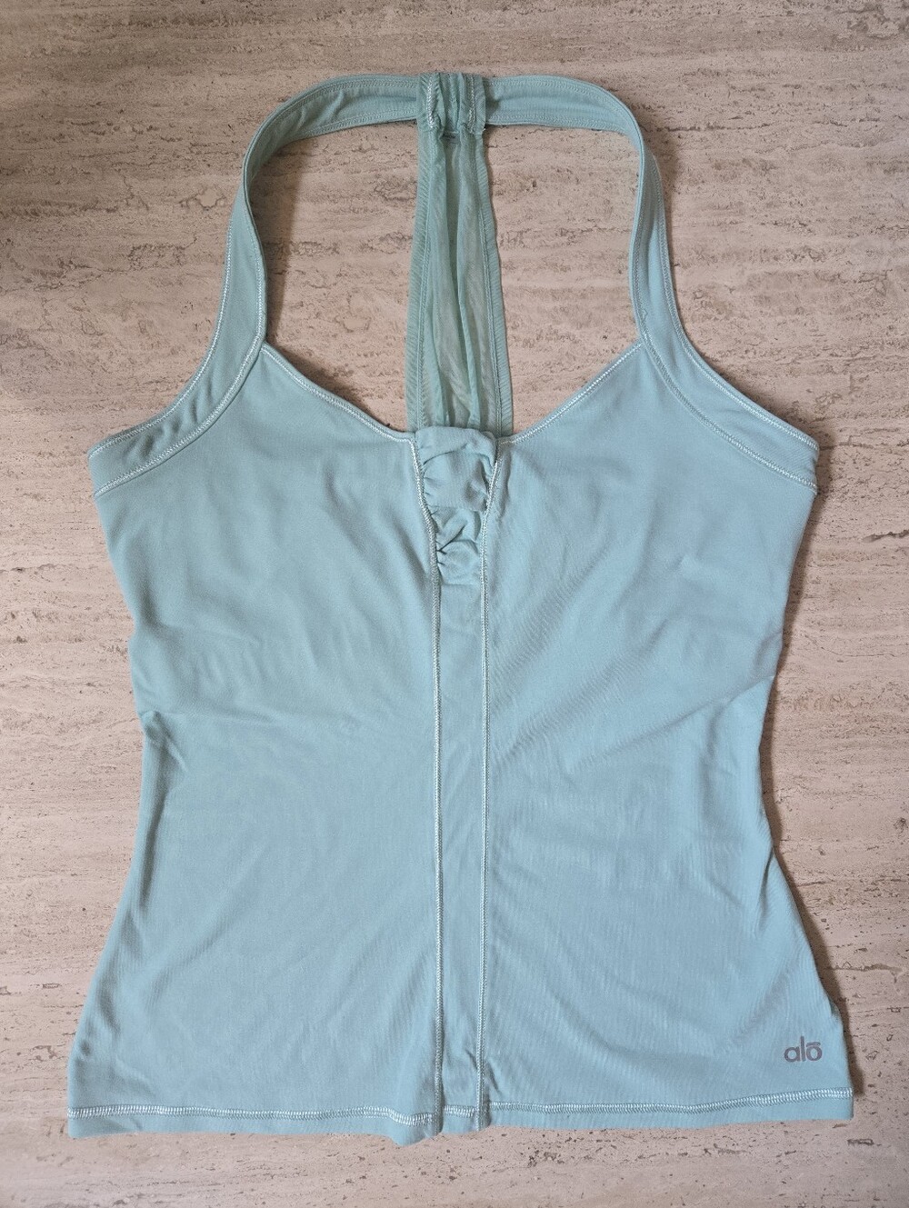 ALO Yoga Light Aqua Racerback Workout Tank Top